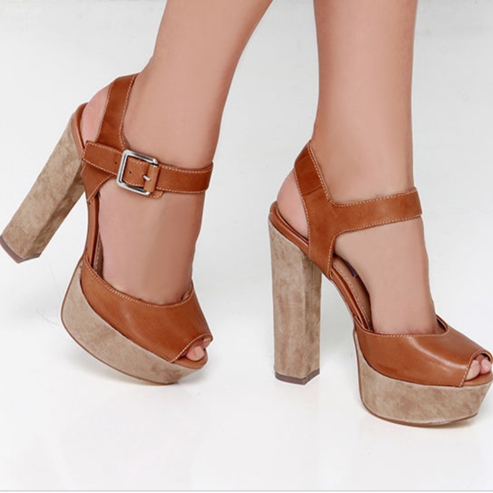 Steve Madden Suede. And Leather Platform Slingback